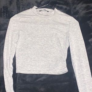 Long sleeve mock neck crop top